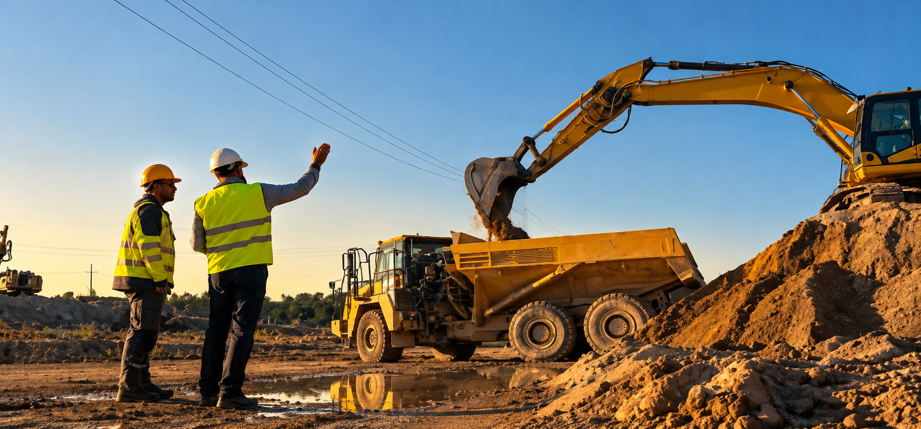 Mining equipment on site